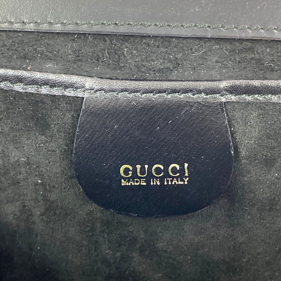 Gucci Square GG Clip Suede Leather Handbag Black - Picture 7 of 10
